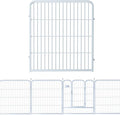 ZXMOTO Decorative White Garden Fence 24 Pack for Pets Dogs 32in (H) x 55ft (L),Metal Wire Fencing Border Animal Barrier,Flower Bed Border for Landscape Patio Yard Outdoor, White