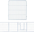 ZXMOTO Decorative White Garden Fence 24 Pack for Pets Dogs 32in (H) x 55ft (L),Metal Wire Fencing Border Animal Barrier,Flower Bed Border for Landscape Patio Yard Outdoor, White