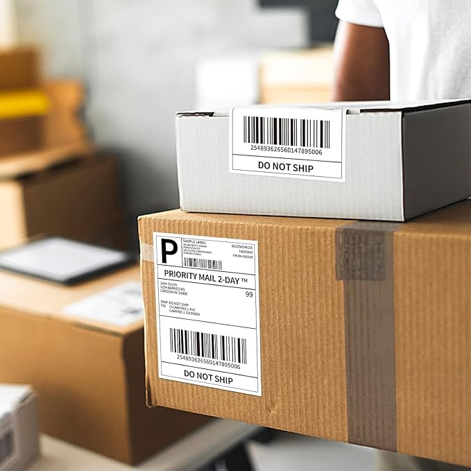 1000 Fanfold 4"x6" Direct Thermal Shipping Address Labels, (500 Labels/Stack) Paper Label for Direct Thermal Printer MUNBYN, JADENS, BEEPRT, ASprink, Nelko, Phomemo, for UPS USPS