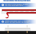 Cable Duct Management Raceway Kit, 31.4" (2 x 15.7) Server Rack Management, Hide Network HDMI VGA Cables, Open Slot Track Desk Wire Channel, White 2 Pack