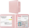 CoBak Car Registration and Insurance Holder - Small and Lightweight Vehicle Glove Box Car Organizer, Auto Truck Comparment Accessories Case for Essential Document, Driver License (Light Pink)