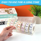 Acrylic Day of The Week Covered Label Dispenser 7-Slot Dispenser Day of The Week Label Dispenser Wall Mount Sticker Roll Dispenser for 1",3/4"Day of The Week Stickers 1 Inch Label Dispenser (No Label)