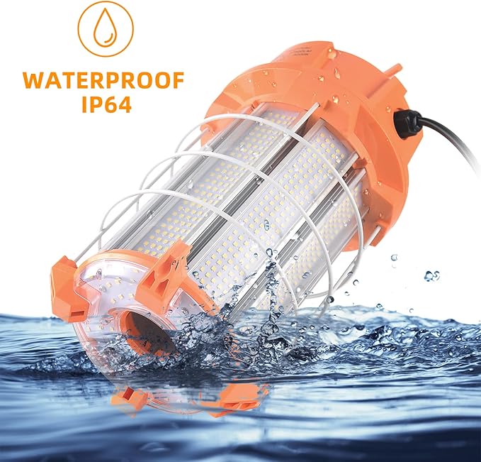 NS 250W Construction Lights Super Bright 37500 Lumens Led Temporary Work Light 5000K Portable Hook Temp Lights,Linkable Durable Job Site Lighting for High Bay Workshop Garage Shop Area Lighting