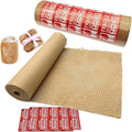 Honeycomb Packing Paper 12" W x 220' L Packing Paper for Moving Products & Gifts Honeycomb Wrapping Paper Recyclable and Biodegradable Cushioning Packing Material with 20 Fragile Stickers