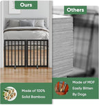 Dog Gate for Doorways, Foldable Dog Gate Indoor, Pet Gates for Doorways Bedroom, Puppy Gate with Metal Support Feet, Room Divider 2 Panels (Black)