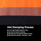 FONIRRA Safety Shirts for Men High Visibility Reflective ANSI Class 2 Hi Vis Construction Work T Shirts Long Sleeve