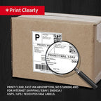 Misofuki 4x6 1 Stack 1000 Labels Fanfold Direct Thermal Shipping Labels Compatible with Rollo, MUNBYN, Zebra, Fargo Label Printer, Permanent Adhesive White Commercial Grade Labels for Thermal Printers