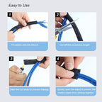 CrocSee 25ft - 1/4 inch Braided Cable Management Sleeve Cord Protector - Self-Wrapping Split Wire Loom for TV/Computer/Home Theater/Engine Bay - Black