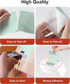 Phomemo 4x6 Thermal Labels for Shipping Label Printer - 500PCS Green Mailing Labels - 4x6 Direct Thermal Label Fanfold Compatible with Rollo,MUNBYN,Nelko,JADENS,POLONO - Water/Oilproof - NO BPA/BPS