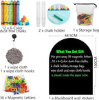 Magnetic Chalkboard Wall Arch Decal 39.3"x17.5" Contact Paper Peel and Stick for Walls Self Adhesive Magnetic Wall Board Sticker with 36 Magnet Letters Black Chalk Board Wallpaper Roll