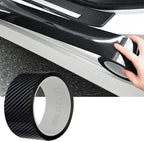 MYFAMIREA Car Door Edge Guards Carbon Fiber, 5D Gloss Black Vinyl Automotive Entry Sill Protector Wrap Film, Universal Self-Adhesive Auto Door Trim Strips Anti-Collision (33Ft x 2In)