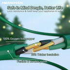 HUANCHAIN Indoor Outdoor Green Extension Cord 200 ft Waterproof, 16/3 Gauge Flexible Cold-Resistant Appliance Extension Cord Outside, 10A 1250W 16AWG SJTW, 3 Prong Electric Cable, ETL