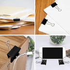 SANNIX 75 PCS Mini Binder Clips, 3/4 inch 19mm Binder Clips Black Paper Clamps Small Size for Office Home School