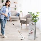 LEIFIDE 4 Pcs Stainless Steel Wet Floor Caution Sign Bulk 8.8 Pound Portable Foldable Handle Bilingual Safety Sign for Kitchen Restaurant Shop Commercial Use Avoid Fall and Slip Accident (Silver)