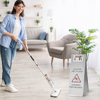 Kigley 2 Pcs Wet Floor Sign, 24 Inch Stainless Steel Caution Wet Floor Sign Double Sided Portable Foldable Bilingual Safety Warning for Hotel Market Restroom Restaurant Office (Silver)