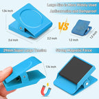 FINDMAG 4 Pack Extra Large Magnetic Clips, 2.2inch Magnetic Christmas Light Clips Heavy Duty, Strong Magnets for School, Kitchen, Locker Accessories, Fridge (Blue)