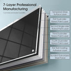 MaxGear Glass Whiteboard 96x48 Inches Wall Mounted, Magnetic Black Dry Erase Board with 1 Eraser, 1 Accessory Tray, 4 Markers and 6 Magnets, Extra Large Frameless White Board for Office, School, Home