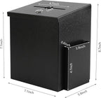 xydled Wall Mounted Suggestion Box with Key Lock, Metal Donation/Ballot/Voting/Collection/Key Drop Box with 50 Free Suggestion Cards , Black, 8.7"x 5.9"x7.1"