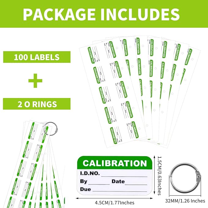 300 Pack 0.5" x 1" Self Laminating Calibration Labels with O Ring Stickers for NIST & ISO-9000 Calibrations, Inventory, Quality Control Organization