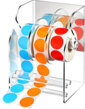 Geosar 1 Pc Adjustable Label Dispenser 3 Disks Sticker Roll Holder Sticker Dispenser Clear Label Roll Holder Acrylic Tape Organizer Stand for Office Home Desktop
