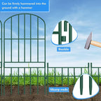 Adavin Animal Barrier Garden Fence,15 Pack Green 12''L x 25" H no dig Fence, Underground dig Protection for Dog Rabbits Rustproof Metal Wire Panel Border, 15 ft Ground Stakes for Outdoor Patio