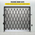 VEVOR Folding Door Scissor Gate - Steel Accordion 87" H x 94" W, 360 Rolling Barricade,Padlock