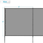 Patio 6' x 23' Outdoor Privacy Screen Freestanding Temporary Fence Panels Net Cover with Metal Poles for Outside Backyard Pool Garden Air Conditioner Fencing, Light Gray