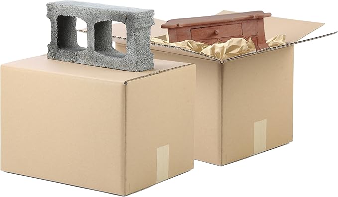The Boxery Heavy-Duty Double Wall (ECT48) - 12"x12"x8" (20-Pack) | Corrugated Boxes for Shipping, Packaging, Moving, Storage Box for Home or Business, Strong Wholesale Bulk Boxes