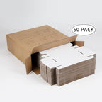 50 Pack 6x4x1 Inches Small Shipping Boxes, White Corrugated Cardboard Boxes, Moving Mailing Packing Box