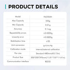 LAB FISH Analytical Balance 220g x 0.1mg Scale High Precision 0.0001g Accuracy Digital Lab Scale Internal & External Calibration for Laboratory Pharmacy Jewelry