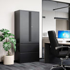Metal Cabinets with Lockable Drawers and Doors Lateral File Cabinets Steel Filing Lockers Book Case for Home Office Hanging Files Letter/Legal/F4/A4 Size