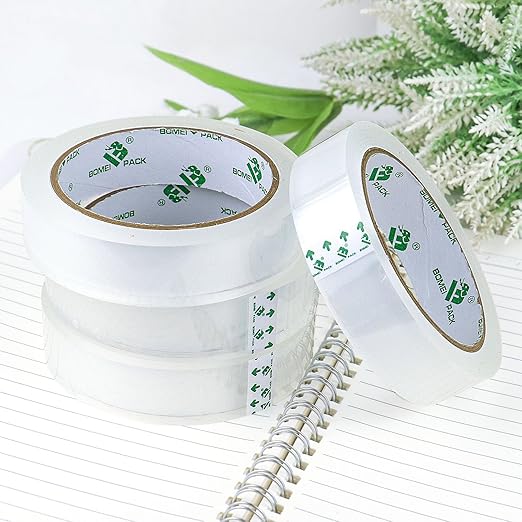 BOMEI PACK 8Rolls Clear Tape Refills for Dispenser, 1 inch x 60yds, Transparent Gift Wrap Tape 3inch Core for Home, Office