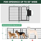 FXW Dog Gate Extra Wide Designed for Indoor Use, Adjustable Width Up to 55-inch Wide (40" H 2 Wire Panels for Medium and Large Dogs), Black