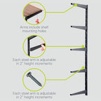 Minimalistic Black Shelf Brackets by Delta Cycle, Set of 10 Fully Adjustable 12-inch Heavy Duty Shelf Brackets, Holds Up to 480 lbs, Modern Shelf Bracket for Wood Shelves