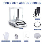 Analytical Balance 0.0001g*120g Laboratory Scale 0.1mg Accuracy High Precision Lab Scale Jewelry Scale Digital Scale 0.0001g (0.1mg*120g with Calibration Weight)