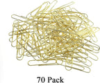 HAHIYO Paper Clips Large Sturdy 2 inches Length 70 Pack Paperclips Heavy Duty Tight Grip Rust Proof Reusable Metal Bright Gold for Home Office School