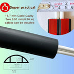 3.3ft Self Adhesive Floor Cord Cover,Heavy Duty Soft PVC Cable Protector and Extension Cord Hider,Cord Management System to Hide Wires on Floor,Cable Cavity:0.61" (W) x 0.32" (H) Black
