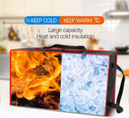 Maxcheck 2 Pcs Insulated Bags for Food Delivery XXXL Large Capacity Hot Grocery Tote Bag Reusable Warming Pizza Catering Carrier for Commercial Travel Lunch Shopping Gifts (Red Edge)