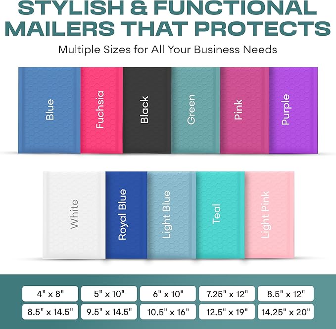 Green Large Poly Bubble Mailers 9.5x14.5 inch #4 | Self Seal Padded Envelopes Cushioned Bubble Mailer | Usable Size 9.5x13.5 | WaterProof | Lightweight mailing Shipping Bags | 200 Pack Bulk