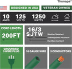 Green Outdoor Extension Cord 200 FT- 16/3 SJTW Weatherproof Extra Long Extension Cable with 3 Prong Grounded Plug - Great for Outdoor Lights Decoration, Landscaping, Lawn & Gardens