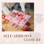 Metronic Christmas Poly Mailers 10x13" 1200pc Shipping Bags for Clothes,Self Adhesive Shipping Envelopes for Small Business,Waterproof Mailers Poly Bags for Shipping,Packaging Mailing Bags Pink Snow