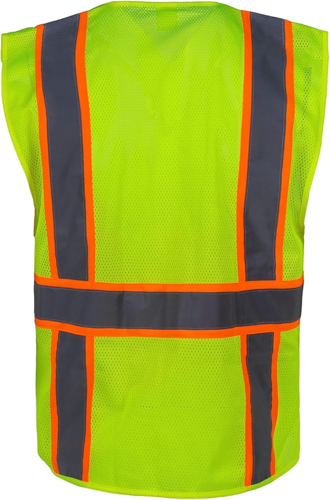 FONIRRA 3 Pack Hi Vis Safety Vest for Men with 8 Pockets,Hi Vis Reflective Mesh Vest for Men for Construction