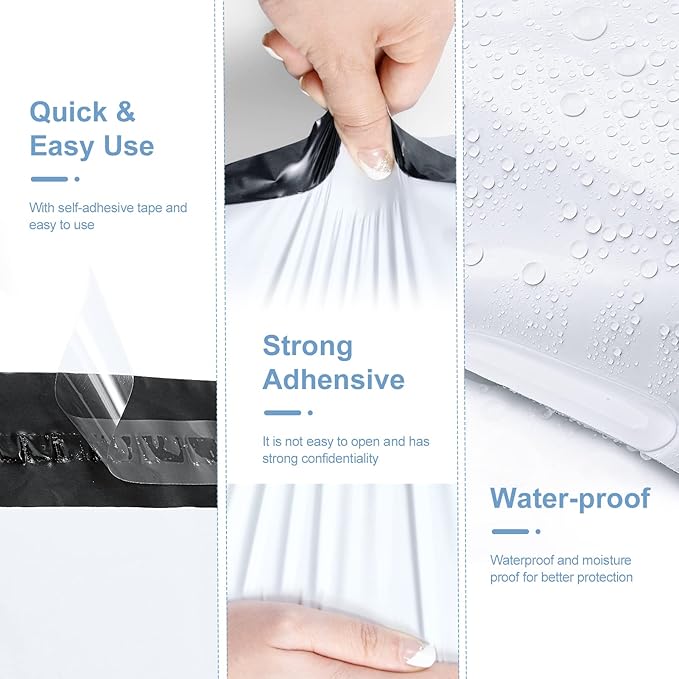 Metronic Poly Mailers 7.5x10.5 200 Pcs | Durable Shipping Bags for Clothes 7.5x10.5 | Plastic Mailers Poly Bags for Small Business