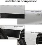 MYFAMIREA Car Door Edge Guards Carbon Fiber, 5D Gloss Black Vinyl Automotive Entry Sill Protector Wrap Film, Universal Self-Adhesive Auto Door Trim Strips Anti-Collision (33Ft x 2In)