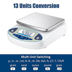 Lab Scale 6000gx0.01g Analytical Balance,0.01g High Precision Electronic Digital Balance Scale Scientific Scale (up to 6kg, 0.01g) for Kitchen Lab Weighing Jewelry Scale (6000g/0.01g)