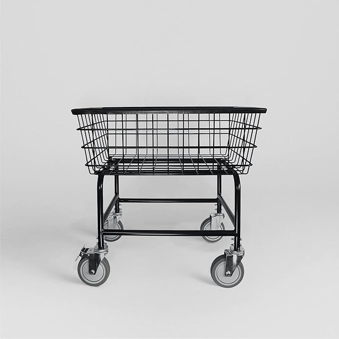 LVP Work Horse Commercial Laundry Cart with Removable Handle 2.85 Bushels (Black, Extra Large)