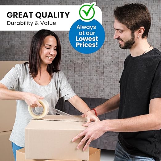24 Rolls | 2.8 mil Clear | 110 Yards (2,640 Yds Total) | 3" Premium Packing Tape, Heavy Duty Packaging Tape for Shipping Moving Eccomerce - Stronger Thicker