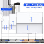 Dry Erase Whiteboard Height Adjustable, 72x60 inches Large Standing Easel White Board on Wheels, Mobile Magnetic Rolling White Board for Office Home Classroom, School Supplies for Teaching