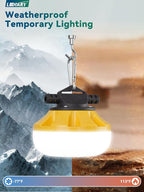 LEDIARY 50FT LED Construction String Lights, 50W 5000LM String Work Light, Linkable Temporary Lighting for Jobsite, Patio, Indoor, Outdoor-ETL Listed