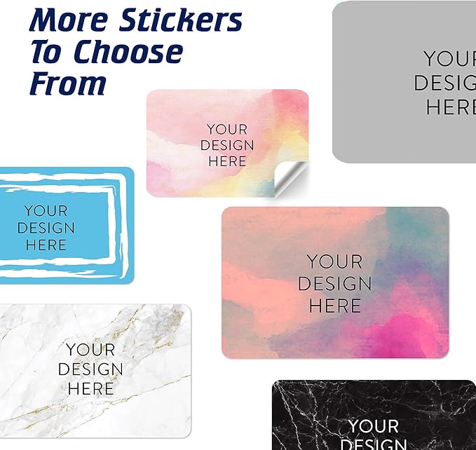 100 Custom Vinyl Stickers - Upload Your own Image, Text, Design, Logo - Personalized Logo Labels for Handmade, Packaging, Bottle, Jars, Candle, Brand Stickers (Watercolor, 5x3)